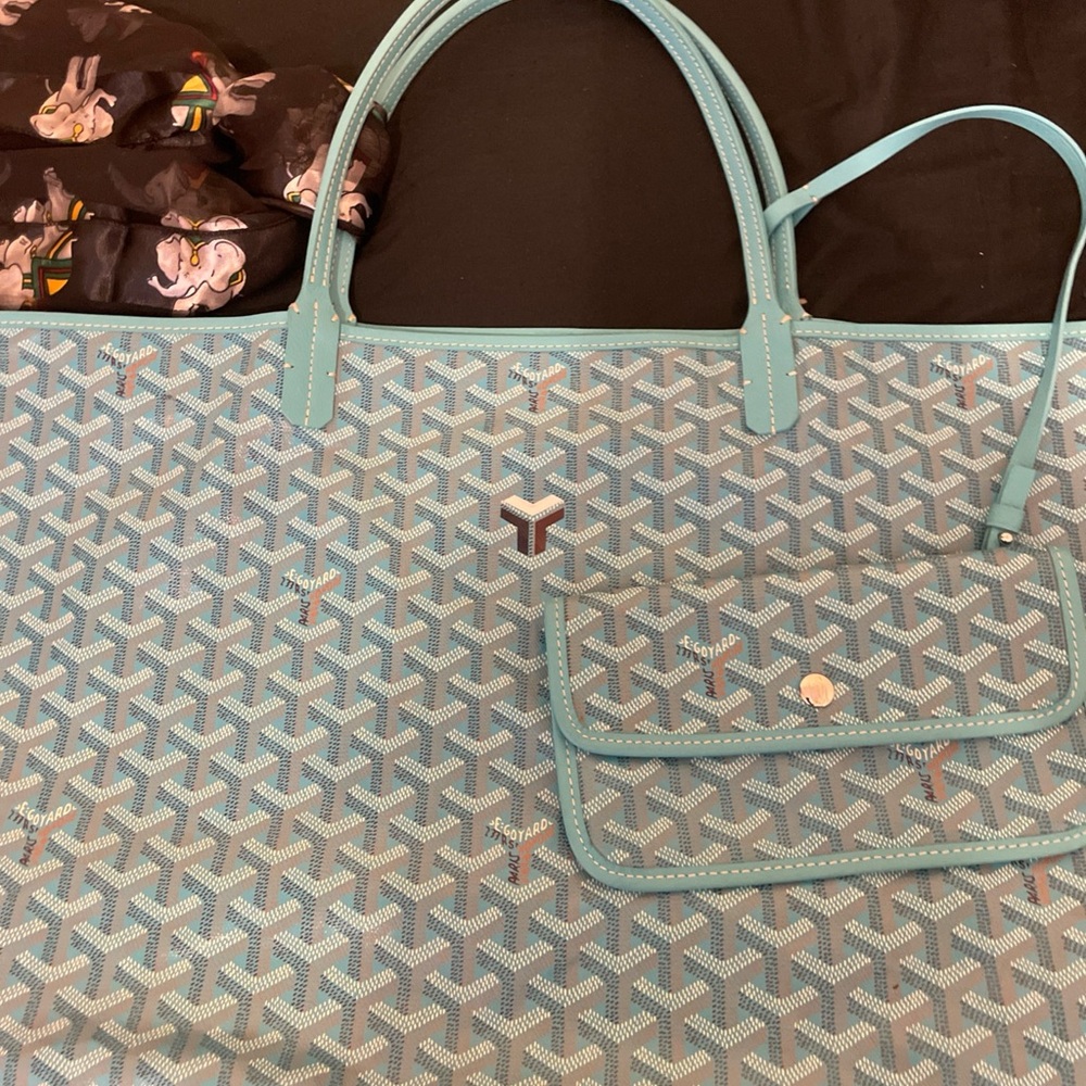 Goyard Goyardine Turquoise St. Louis GM Tote Bag - Picture 2 of 6